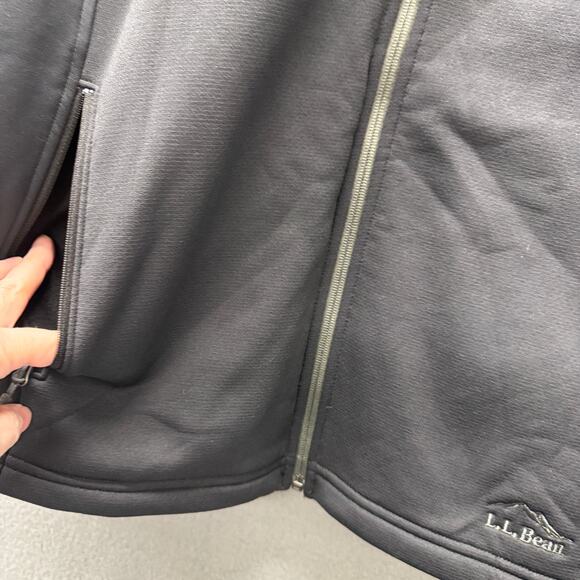 LL Bean Vest Mens XL Black Full Zip ProStretch Fleece Jacket AMPERITY Logo NEW - Picture 5 of 9